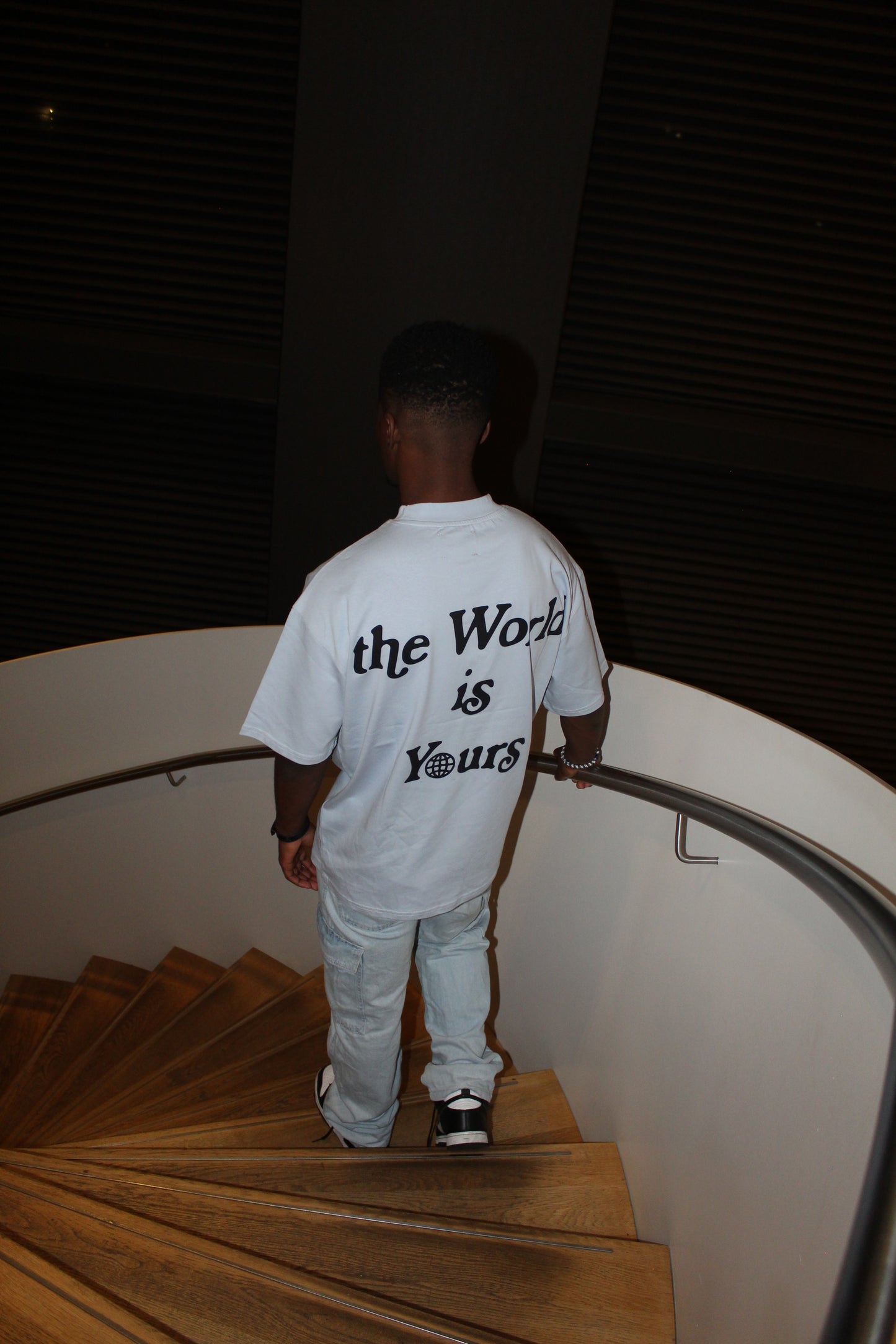 BLUE "THE WORLD IS YOURS" LOGO TEE